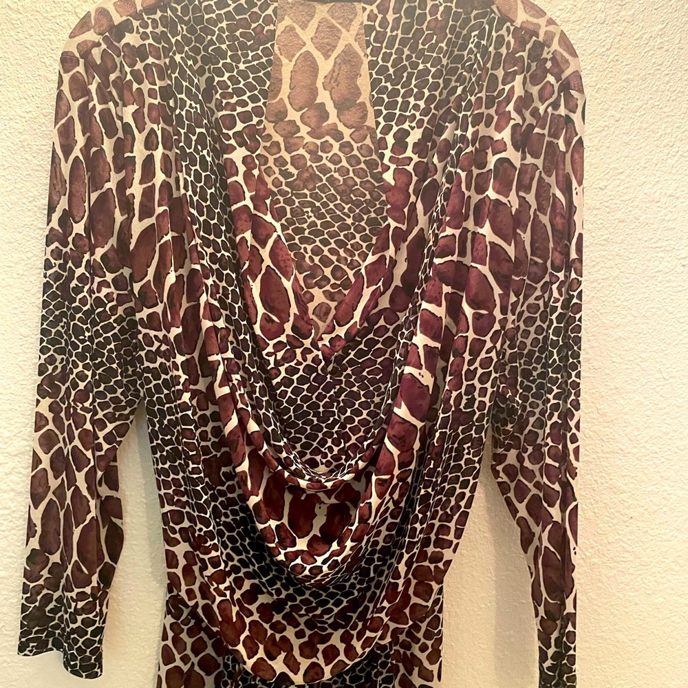 Chic Leopard Print Cowl Neck Dress